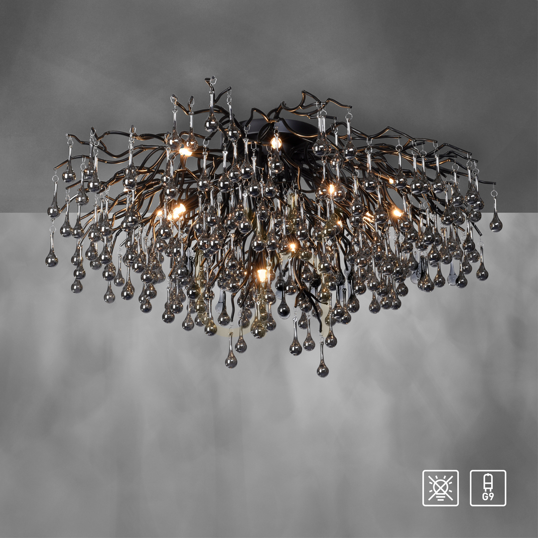 Anzeige ICICLE 8092-18 Deckenleuchte, schwarz, 14xG9 ICICLE 8092-18 Deckenleuchte, schwarz, 14xG9