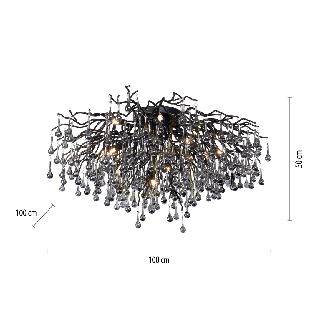 Anzeige ICICLE 8092-18 Deckenleuchte, schwarz, 14xG9 ICICLE 8092-18 Deckenleuchte, schwarz, 14xG9