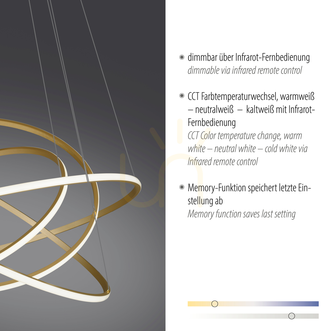 Anzeige TESSARA 2124-60 Pendelleuchte aus Messing mit 1 LED TESSARA 2124-60 Pendelleuchte aus Messing mit 1 LED