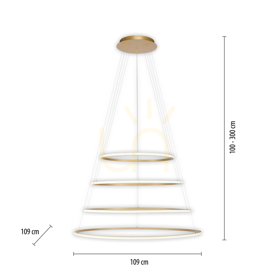 Anzeige TESSARA 2124-60 Pendelleuchte aus Messing mit 1 LED TESSARA 2124-60 Pendelleuchte aus Messing mit 1 LED