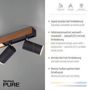 PURE-LINES 6121-79 Deckenleuchte, Holzoptik, 5xLED small 3