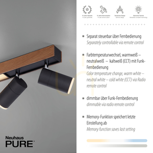 PURE-LINES 6121-79 Deckenleuchte, Holzoptik, 5xLED small 4