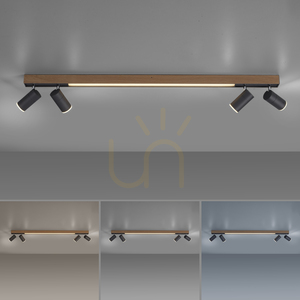 PURE-LINES 6121-79 Deckenleuchte, Holzoptik, 5xLED small 5