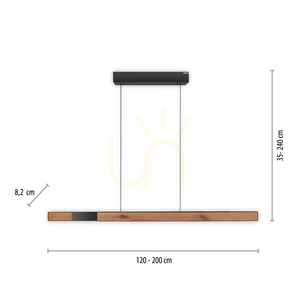 PURE MOTO-RISE 2545-79 Holz-Pendelleuchte mit 3 LEDs small 8
