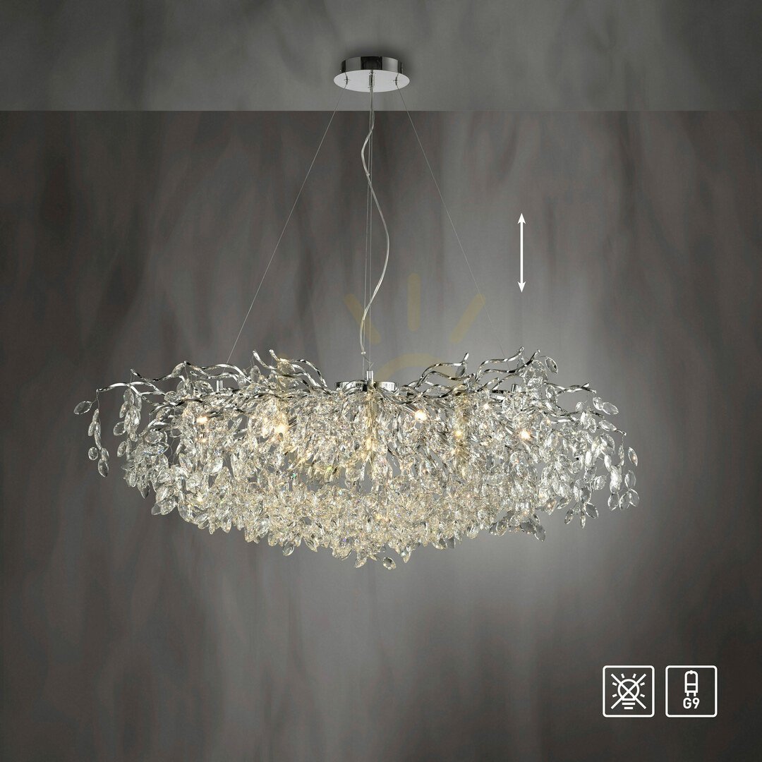 Aussicht RICICLE 2036-17 Chrom-Pendelleuchte, 13xG9 RICICLE 2036-17 Chrom-Pendelleuchte, 13xG9