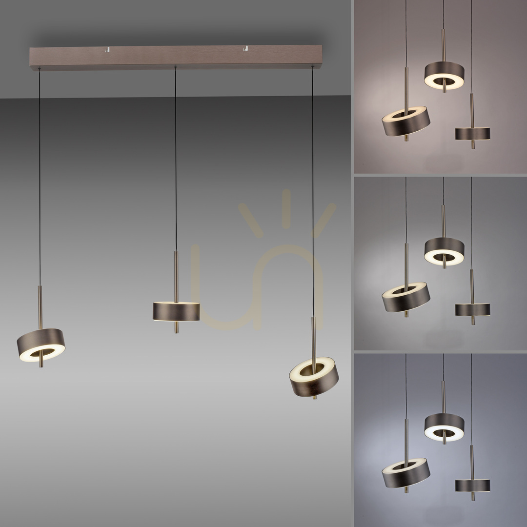 Prüfen Q-ROTATE 2248-34 Braune 3xLED-Pendelleuchte Q-ROTATE 2248-34 Braune 3xLED-Pendelleuchte