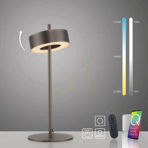 Q-ROTATE 4324-34 Tischlampe, braun, 1xLED small 12