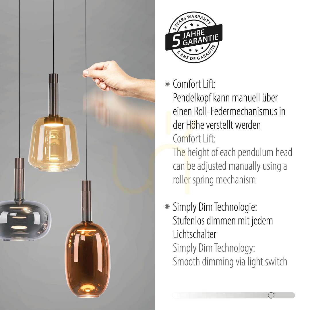 Zeige IRIDES 2679-70 Mehrfarbige 3xLED-Pendelleuchte IRIDES 2679-70 Mehrfarbige 3xLED-Pendelleuchte