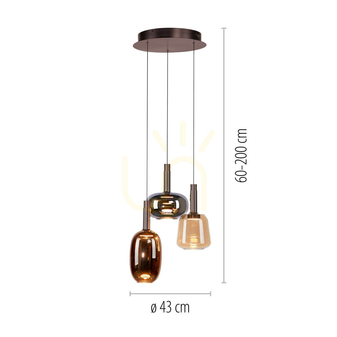 Anzeige IRIDES 2679-70 Mehrfarbige 3xLED-Pendelleuchte IRIDES 2679-70 Mehrfarbige 3xLED-Pendelleuchte
