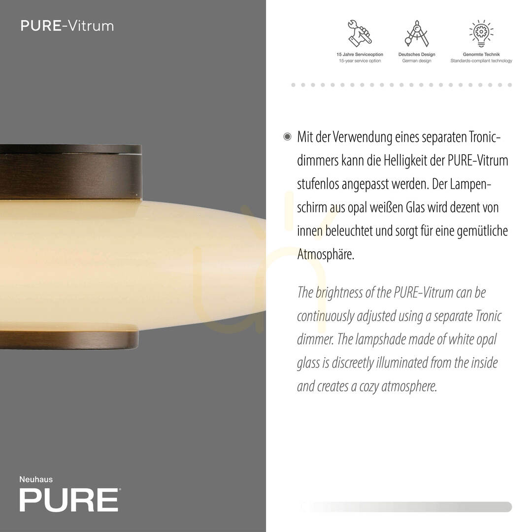 Anzeige PURE VITRUM 6082-34 Braune Wandleuchte, 1xLED PURE VITRUM 6082-34 Braune Wandleuchte, 1xLED