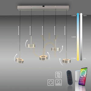 Q-ROTATE 2249-95 Silber 5xLED-Pendelleuchte small 12