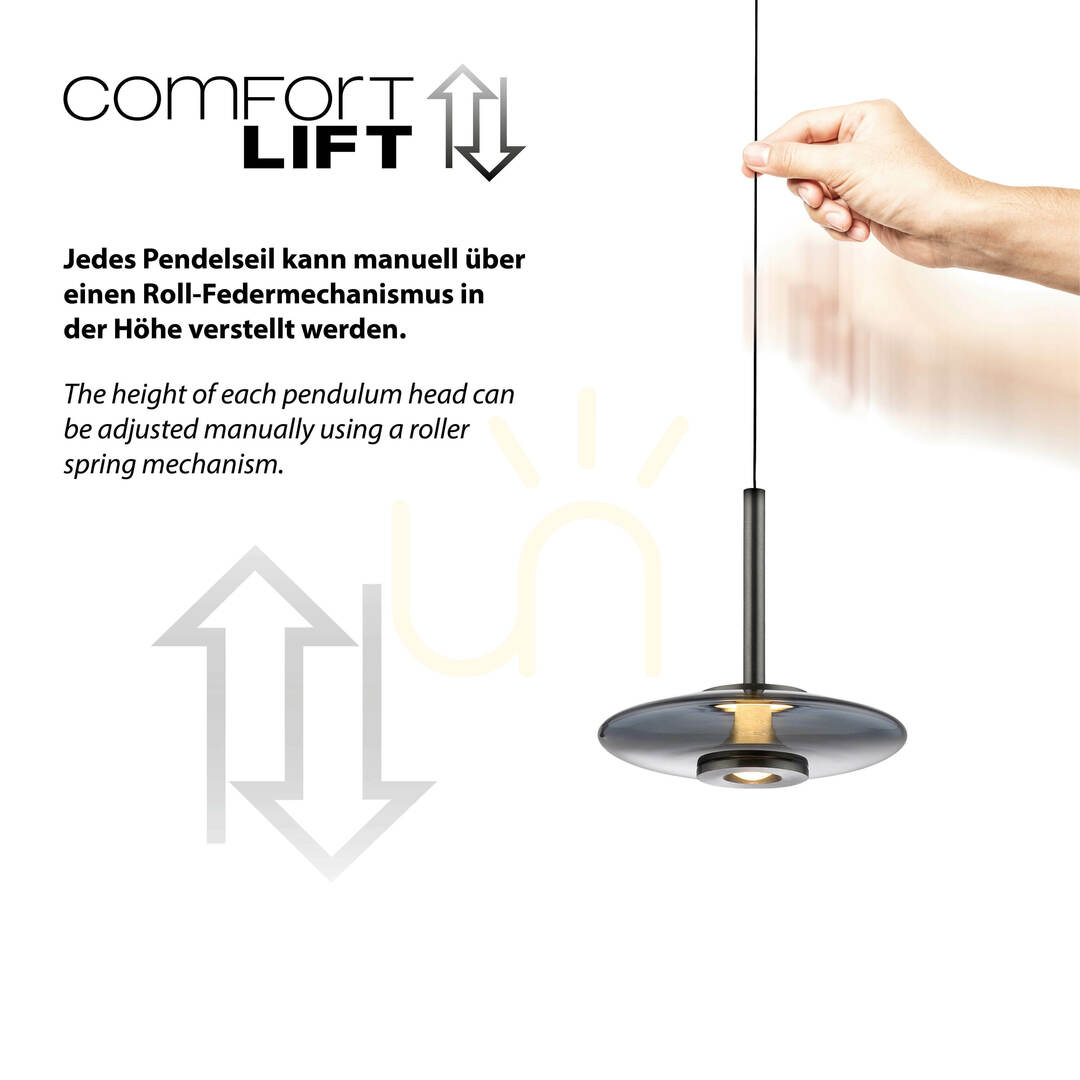Aussicht PURE VITRUM 2053-15 Grau 2xLED-Pendelleuchte PURE VITRUM 2053-15 Grau 2xLED-Pendelleuchte