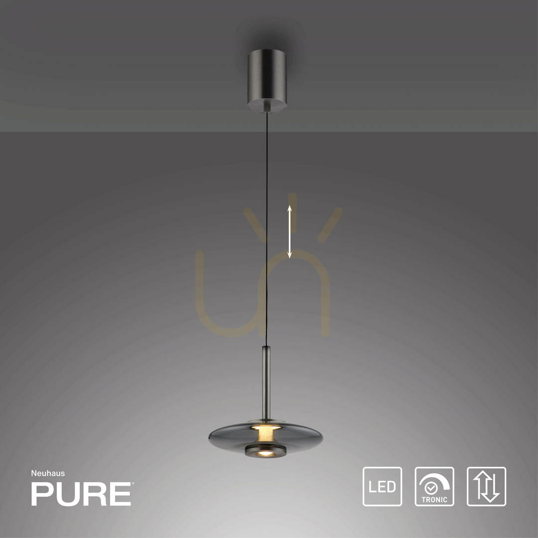 Zeige PURE VITRUM 2053-15 Grau 2xLED-Pendelleuchte PURE VITRUM 2053-15 Grau 2xLED-Pendelleuchte