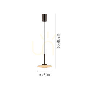 PURE VITRUM 2053-34 Braun 2xLED-Pendelleuchte small 12