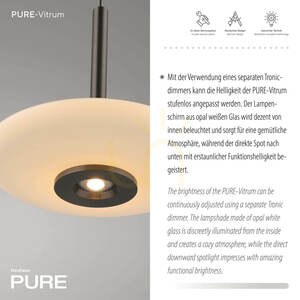 PURE VITRUM 2053-34 Braun 2xLED-Pendelleuchte small 3