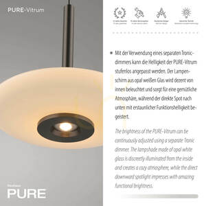 PURE VITRUM 2053-34 Braun 2xLED-Pendelleuchte small 4