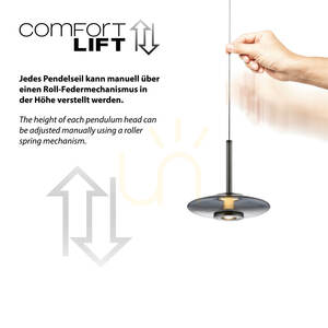 PURE VITRUM 2083-15 Grau 6xLED-Pendelleuchte small 12