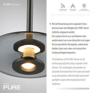 PURE VITRUM 2083-15 Grau 6xLED-Pendelleuchte small 3