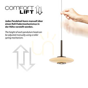 PURE VITRUM 2083-34 Braune 6xLED-Pendelleuchte small 6