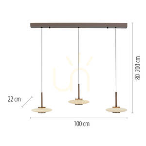 PURE VITRUM 2083-34 Braune 6xLED-Pendelleuchte small 8