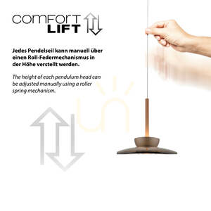 PURE MOON 2193-97 Braune 6xLED-Pendelleuchte small 6