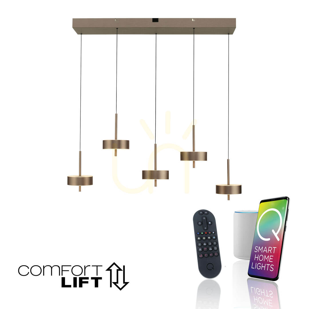 Aussicht Q-ROTATE 2249-34 Braune 5xLED-Pendelleuchte Q-ROTATE 2249-34 Braune 5xLED-Pendelleuchte