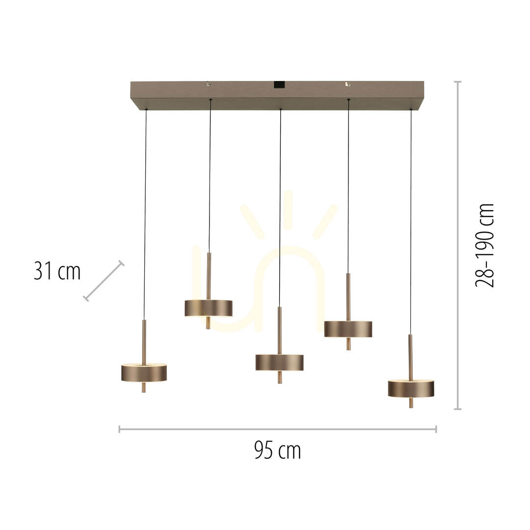 Anzeige Q-ROTATE 2249-34 Braune 5xLED-Pendelleuchte Q-ROTATE 2249-34 Braune 5xLED-Pendelleuchte
