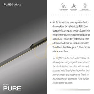 PURE SURFACE 2302-15 Grau 1xLED-Pendelleuchte small 3