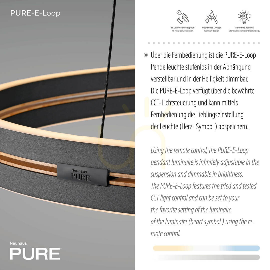 Anzeige PURE E-LOOP 2551-18 Schwarz 2xLED-Pendelleuchte PURE E-LOOP 2551-18 Schwarz 2xLED-Pendelleuchte