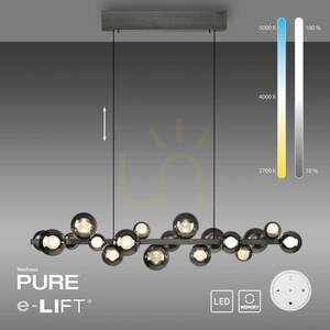 PURE E-POPUP 2557-15 Grau 18xLED-Pendelleuchte small 12