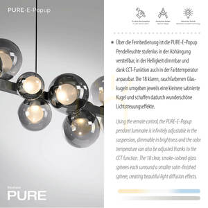 PURE E-POPUP 2557-15 Grau 18xLED-Pendelleuchte small 3