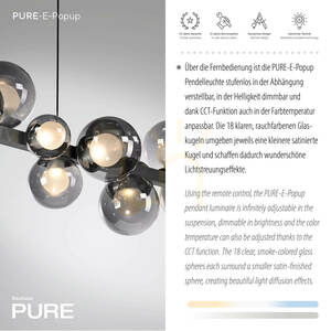 PURE E-POPUP 2557-15 Grau 18xLED-Pendelleuchte small 4