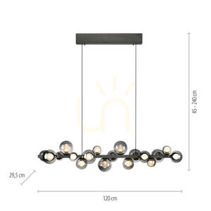 PURE E-POPUP 2557-15 Grau 18xLED-Pendelleuchte small 8