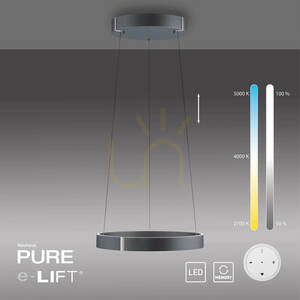 PURE E-CLIPSE 2560-15 Grau 2xLED-Pendelleuchte small 18