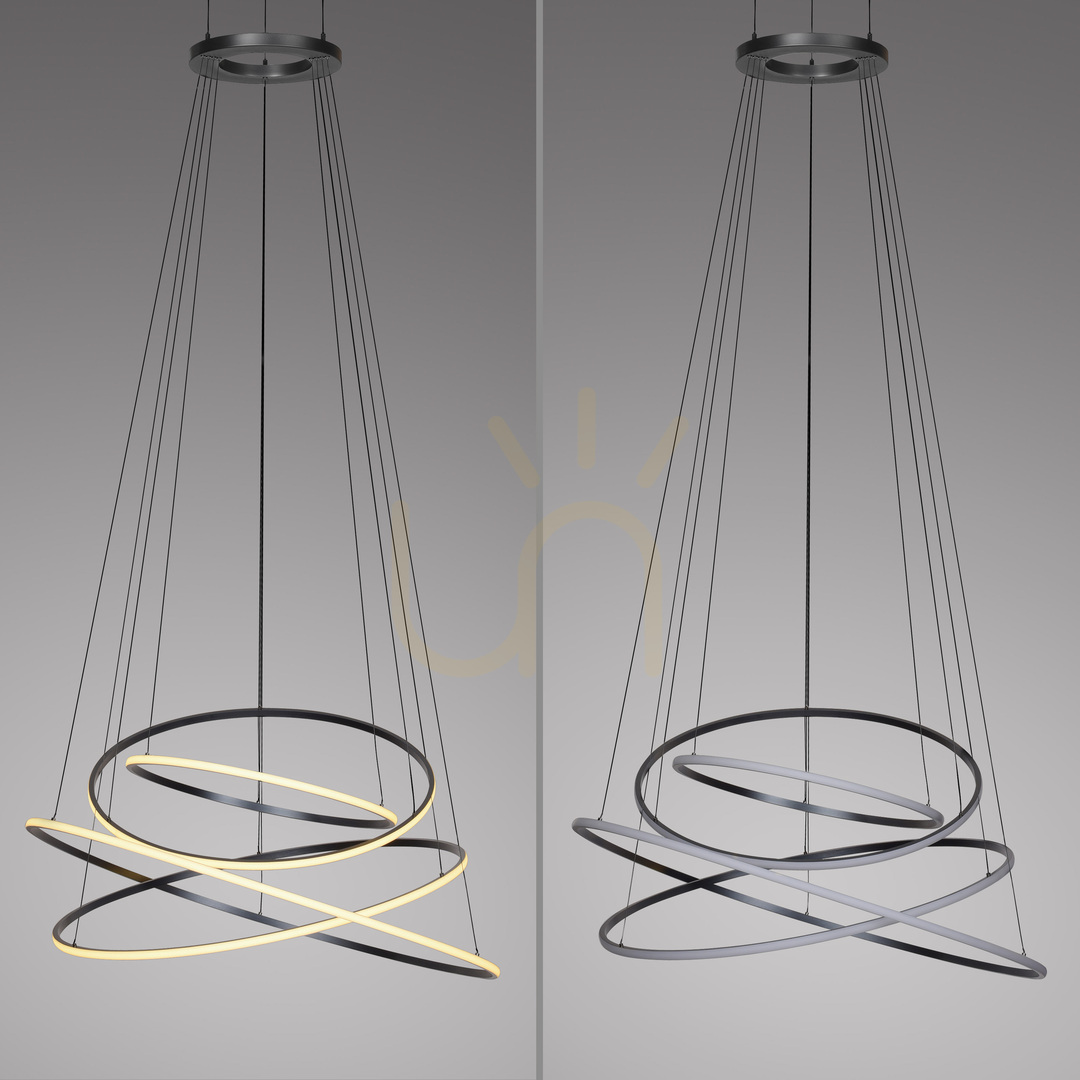Aussicht PURE E-FLYING RINGS 2566-15 Grau 1xLED-Hängeleuchte PURE E-FLYING RINGS 2566-15 Grau 1xLED-Hängeleuchte