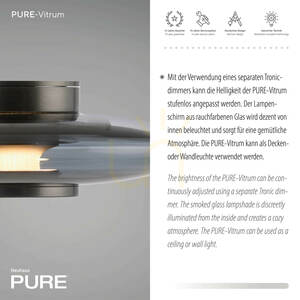 PURE VITRUM 6082-15 Wandleuchte, grau, 1xLED small 13