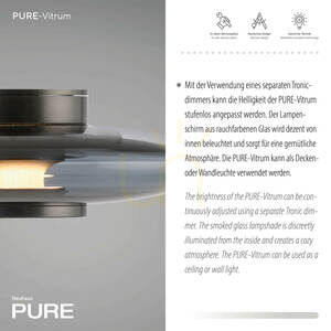 PURE VITRUM 6082-15 Wandleuchte, grau, 1xLED small 3