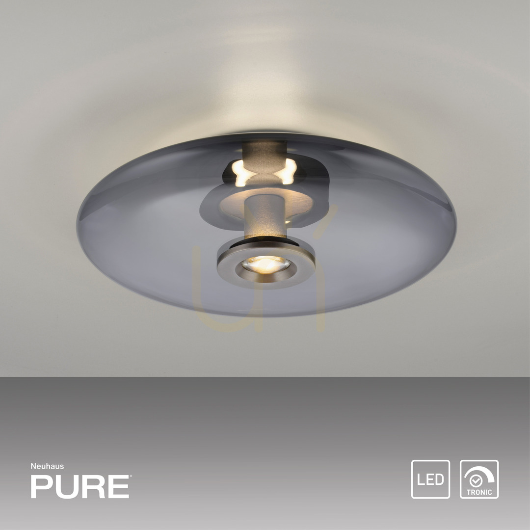 Anzeige PURE VITRUM 6083-15 Deckenleuchte, grau, 2xLED PURE VITRUM 6083-15 Deckenleuchte, grau, 2xLED