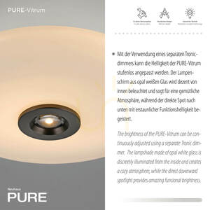 PURE VITRUM 6083-34 Braune Deckenleuchte, 2xLED small 3