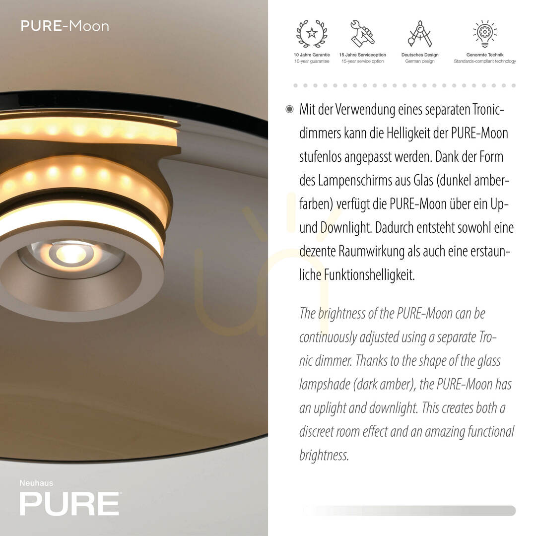 Zeige PURE MOON 6095-97 Braune Deckenleuchte, 2xLED PURE MOON 6095-97 Braune Deckenleuchte, 2xLED
