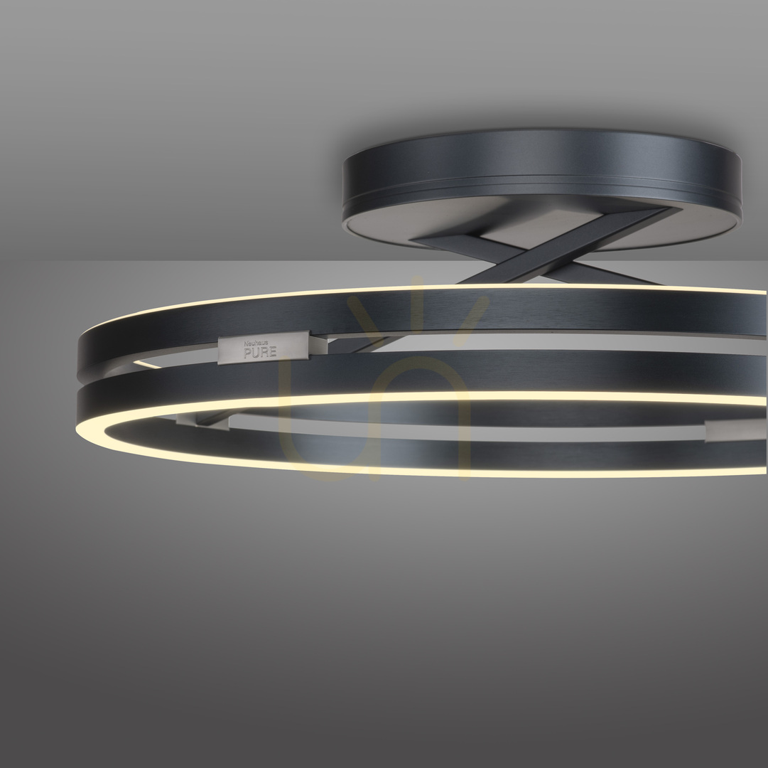 Vorschau PURE LOOP 6552-15 Deckenleuchte, grau, 2xLED PURE LOOP 6552-15 Deckenleuchte, grau, 2xLED