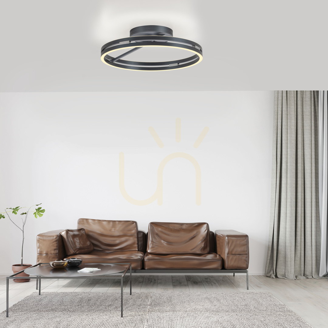 Prüfen PURE LOOP 6552-15 Deckenleuchte, grau, 2xLED PURE LOOP 6552-15 Deckenleuchte, grau, 2xLED