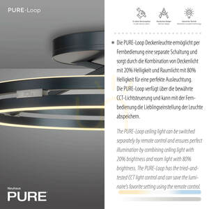 PURE LOOP 6552-15 Deckenleuchte, grau, 2xLED 3 PURE LOOP 6552-15 Deckenleuchte, grau, 2xLED small 3