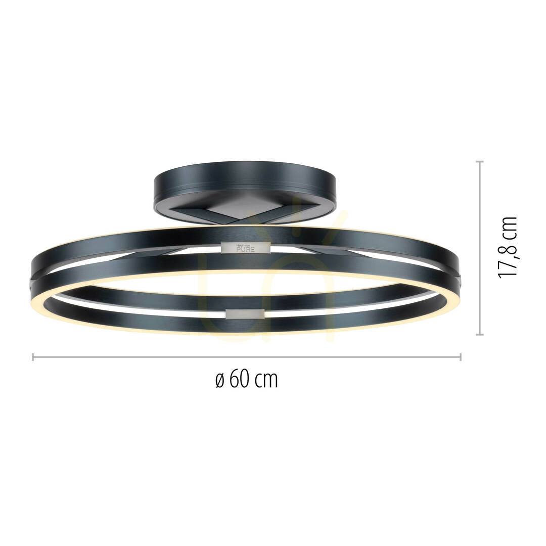 Anzeige PURE LOOP 6552-15 Deckenleuchte, grau, 2xLED PURE LOOP 6552-15 Deckenleuchte, grau, 2xLED