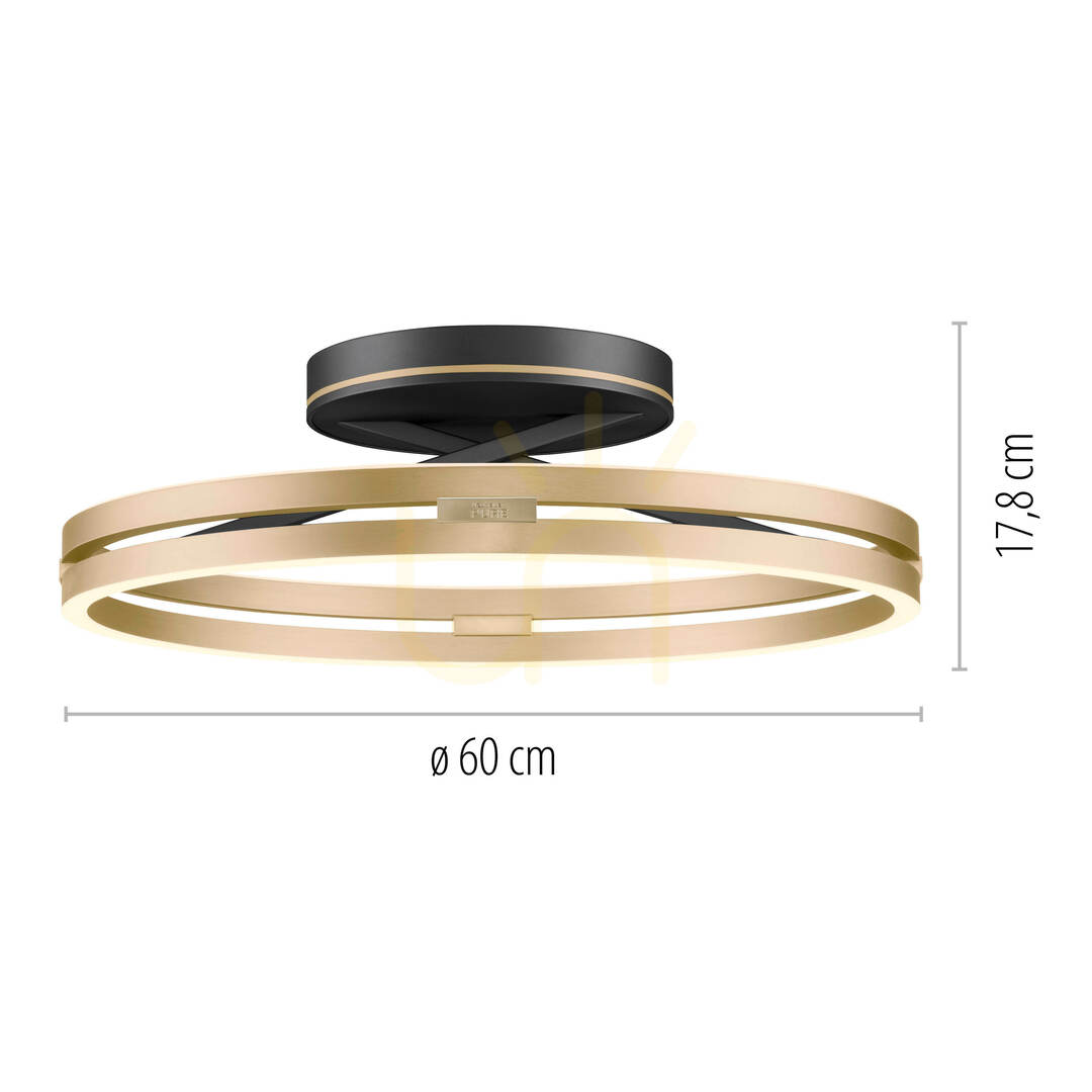 Anzeige PURE LOOP 6552-68 Schwarze Deckenleuchte, 2xLED PURE LOOP 6552-68 Schwarze Deckenleuchte, 2xLED