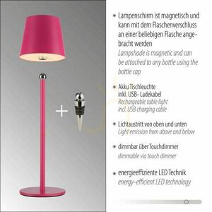 BOTERIA 19251-87 Tischlampe, Rosa, 1xLED small 7