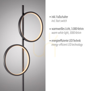 MINI RITUS 15396-18 Stehlampe, schwarz, 2xLED small 3