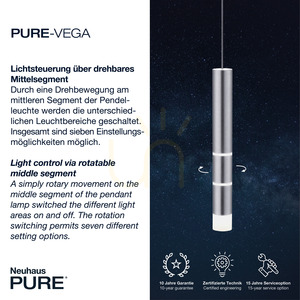 PURE-VEGA 2211-95 Silber 4xLED-Pendelleuchte small 3