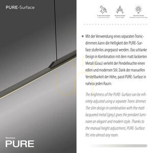 PURE SURFACE 2301-15 Grau 1xLED-Pendelleuchte small 3