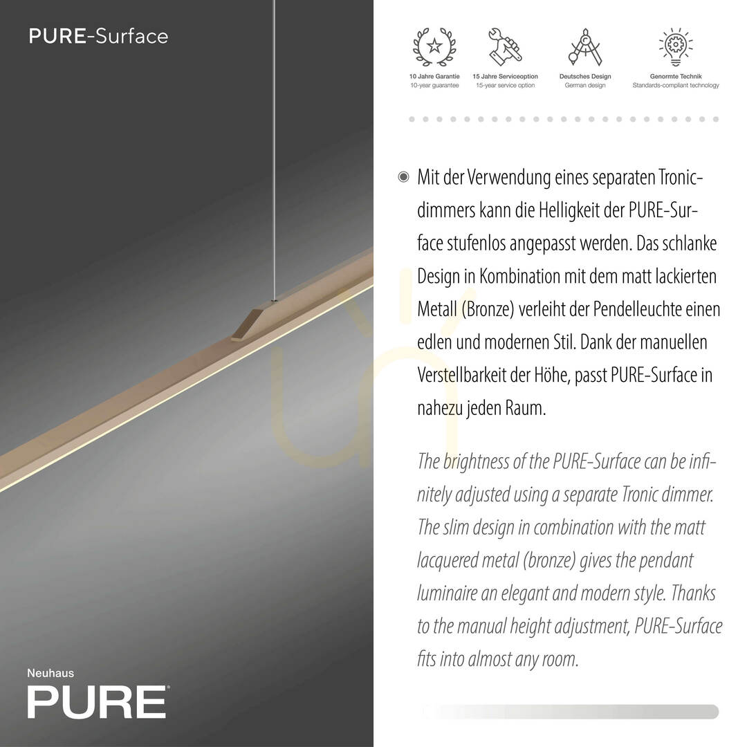 Zeige PURE SURFACE 2301-97 Braun 1xLED-Pendelleuchte PURE SURFACE 2301-97 Braun 1xLED-Pendelleuchte